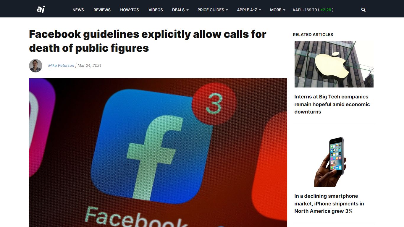 Facebook guidelines explicitly allow calls for death of public figures ...